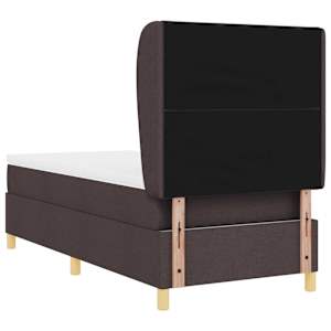 Postel s boxspringem s čelo Tmavě hnědá 190 x 90 cm textil - obrázek 9