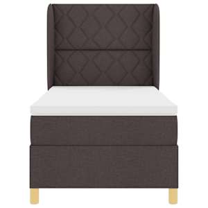 Postel s boxspringem s čelo Tmavě hnědá 190 x 90 cm textil - obrázek 7