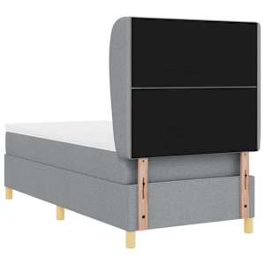 Postel s boxspringem s čelo Světle šedá 200 x 90 cm textil - obrázek 9