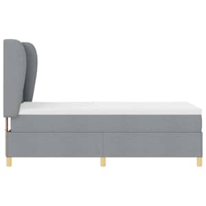 Postel s boxspringem s čelo Světle šedá 200 x 90 cm textil - obrázek 8