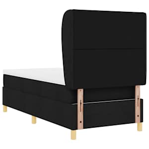 Postel s boxspringem s čelo Černý 200 x 90 cm textil - obrázek 9