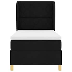 Postel s boxspringem s čelo Černý 200 x 90 cm textil - obrázek 7