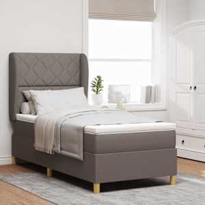 Postel s pružinami a matrací tmavě šedá 90x190 cm Taupe textil - obrázek 1