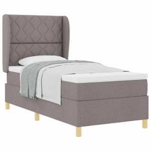Postel s pružinami a matrací tmavě šedá 90x190 cm Taupe textil - obrázek 2