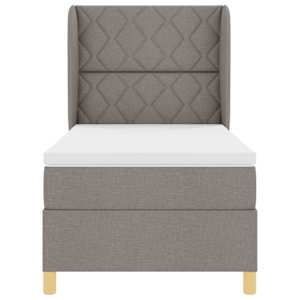 Postel s pružinami a matrací tmavě šedá 90x190 cm Taupe textil - obrázek 7