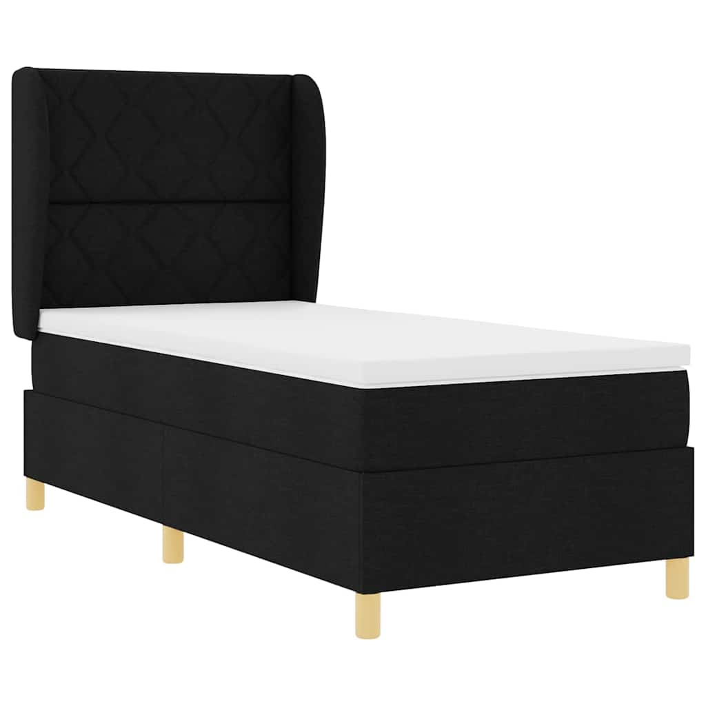 Thumbnail - vidaXL Boxspringbett mit Matratze Schwarz 100x200 cm Stoff