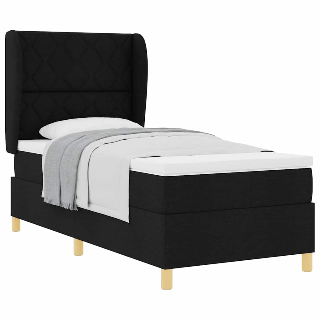 Thumbnail - vidaXL Boxspringbett mit Matratze Schwarz 100x200 cm Stoff