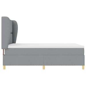 Postel s boxspringem s čelo Světle šedá 190 x 140 cm textil - obrázek 8