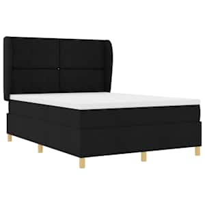 Postel s boxspringem s čelo Černý 190 x 140 cm textil - obrázek 4