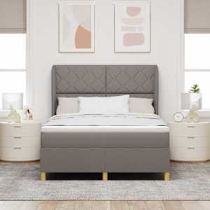 Postel s boxspringem s čelo Taupe 190 x 140 cm textil - obrázek 3