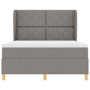 Postel s boxspringem s čelo Taupe 190 x 140 cm textil - obrázek 7