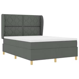 Postel s boxspringem s čelo Tmavě šedá 200 x 140 cm textil - obrázek 4