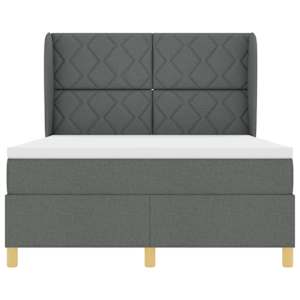 Postel s boxspringem s čelo Tmavě šedá 200 x 140 cm textil - obrázek 7