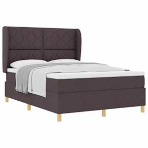 Postel s boxspringem s čelo Tmavě hnědá 200 x 160 cm textil - obrázek 2