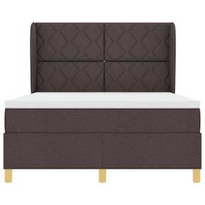 Postel s boxspringem s čelo Tmavě hnědá 200 x 160 cm textil - obrázek 7