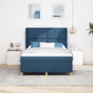 Postel s pružinami a matrací tmavě šedá 90x190 cm Modrá textil - obrázek 3