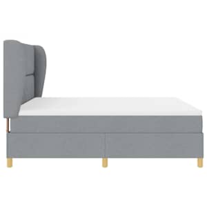 Postel s boxspringem s čelo Světle šedá 200 x 180 cm textil - obrázek 8