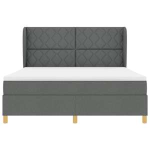 Postel s boxspringem s čelo Tmavě šedá 200 x 180 cm textil - obrázek 7