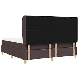 Postel s boxspringem s čelo Tmavě hnědá 200 x 180 cm textil - obrázek 8
