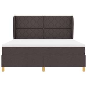 Postel s boxspringem s čelo Tmavě hnědá 200 x 180 cm textil - obrázek 6