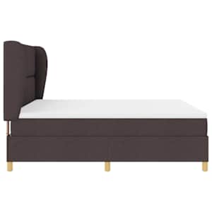 Postel s boxspringem s čelo Tmavě hnědá 200 x 180 cm textil - obrázek 7