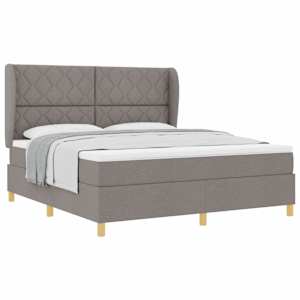 Postel s boxspringem s čelo Taupe 200 x 180 cm textil - obrázek 2