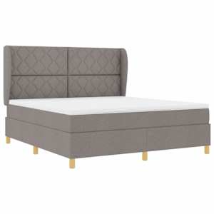 Postel s boxspringem s čelo Taupe 200 x 180 cm textil - obrázek 3