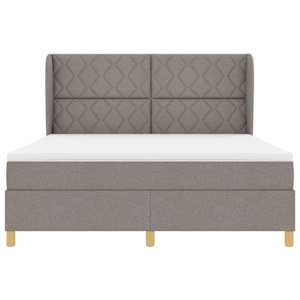Postel s boxspringem s čelo Taupe 200 x 180 cm textil - obrázek 6