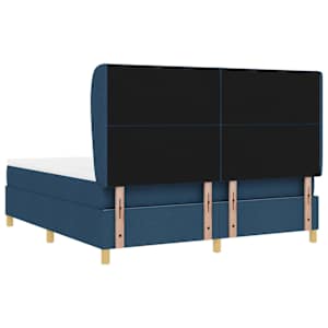 Postel s boxspringem s polštářem Modrá 200 x 180 cm textil - obrázek 9