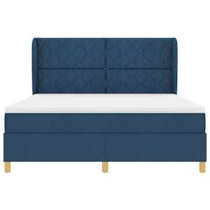 Postel s boxspringem s polštářem Modrá 200 x 180 cm textil - obrázek 7