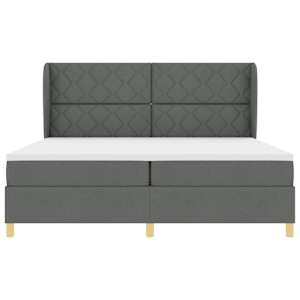 Postel s boxspringem s čelo Tmavě šedá 200 x 200 cm textil - obrázek 7