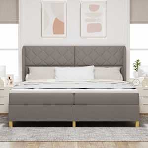 Postel s boxspringem s čelo Taupe 200 x 200 cm textil - obrázek 3