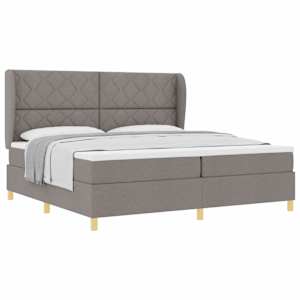 Postel s boxspringem s čelo Taupe 200 x 200 cm textil - obrázek 2
