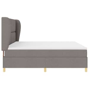 Postel s boxspringem s čelo Taupe 200 x 200 cm textil - obrázek 8