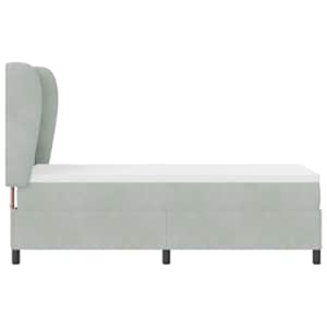 Postel s boxspringem s čelo Světle šedá 200 x 80 cm samet - obrázek 8