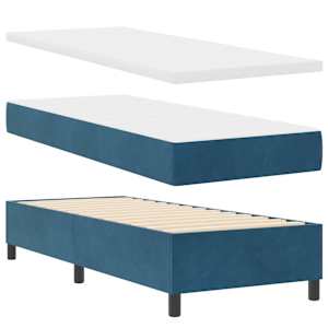 Postel s boxspringem s čelo Tmavě modrá 200 x 80 cm Polyester - obrázek 5