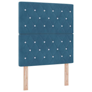 Postel s boxspringem s čelo Tmavě modrá 200 x 80 cm Polyester - obrázek 6