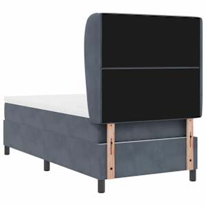 Postel s boxspringem s čelo Tmavě šedá 190 x 90 cm samet - obrázek 9