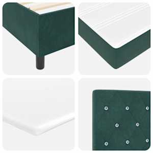 Postel s boxspringem s čelo Tmavě zelená 190 x 90 cm Polyester - obrázek 8