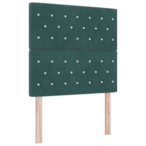 Postel s boxspringem s čelo Tmavě zelená 190 x 90 cm Polyester - obrázek 4