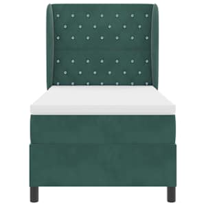 Postel s boxspringem s čelo Tmavě zelená 190 x 90 cm Polyester - obrázek 5