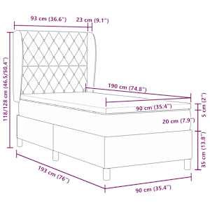Postel s boxspringem s čelo Tmavě zelená 190 x 90 cm Polyester - obrázek 10