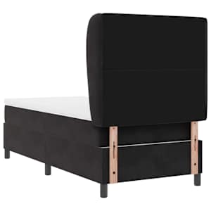 Postel s boxspringem s matrací s čelo Černý 200 x 90 cm samet - obrázek 8