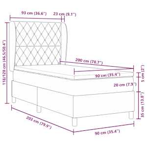 Postel s boxspringem s čelo Tmavě zelená 200 x 90 cm Polyester - obrázek 12