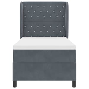 Postel s boxspringem s matrací Tmavě šedá 200 x 100 cm samet - obrázek 7