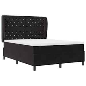 Postel s boxspringem s matrací s čelo Černý 190 x 140 cm samet - obrázek 4