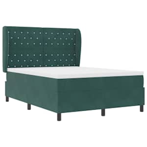 Postel s boxspringem s matrací Tmavě zelená 190 x 140 cm samet - obrázek 4