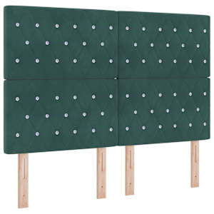 Postel s boxspringem s matrací Tmavě zelená 200 x 140 cm samet - obrázek 6