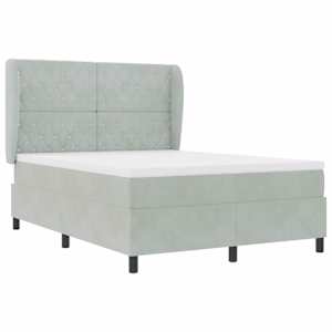 Postel s boxspringem s čelo Světle šedá 200 x 160 cm samet - obrázek 4