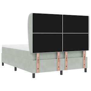 Postel s boxspringem s čelo Světle šedá 200 x 160 cm samet - obrázek 9